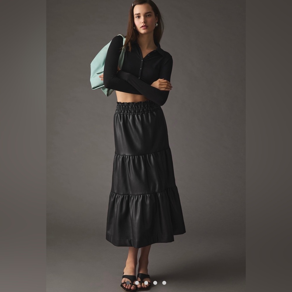 Anthropologie The Somerset Maxi Skirt: Leather Edition size S